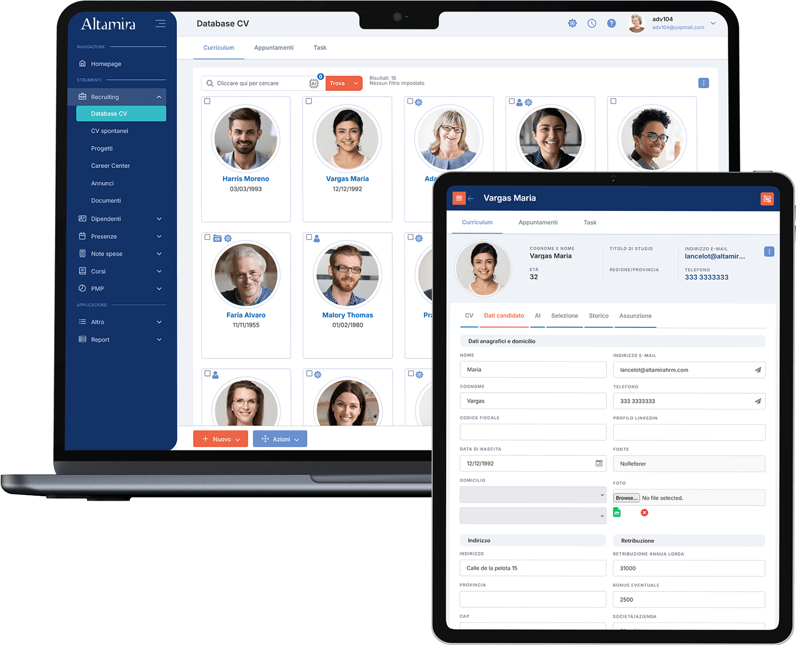 screenshot of Altamira Recruiting